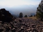 Descending into the valley, with the Sawtooths obscured by smoke.