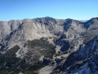 Looking east from the saddle at Howard Peak, with Brocky Peak in the background.