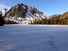 Iron Bog Lake was frozen over.