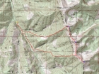 Map of our route, 8 miles round trip with 5000' elevation gain.