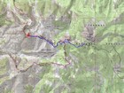 Map of the route, 8 miles and 2400' gain round trip.