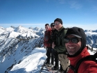 Group shot on the summit (George's camera, Splattski's index finger.)