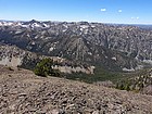 The rugged Tango Peaks from Tango View Peak. Cabin Creek Peak on the left.