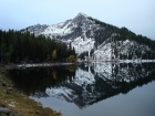 Reflection of Jughandle Mountain in Louie Lake.