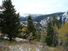 View towards Boulder Lake with some fall colors thrown in.