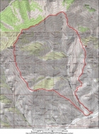 Overview map of our route, we went clockwise. Over 11 miles and nearly 4500' total elevation gain.