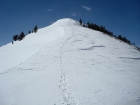 Looking back up at our descent route.