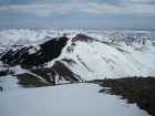 Looking down on Peak 7536', our last obstacle.