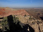 Kraft Mountain (reddish) from New Peak, Las Vegas in the background.