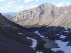 View down to Lake 9682' and our campsite. Mount Corruption is in the background.