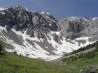 The massive North Face of Mount Breitenbach made an awesome backdrop for our campsite.