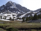 The climb to Upper Merriam Lake involves crossing some