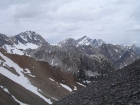 Looking northwest from low on the ridge at Mount Idaho and Mount Borah.