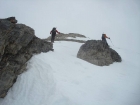 John and Michael passing some rocks on the southwest ridge of Big Sister.