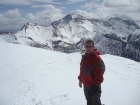 Me on the summit of Little Sister, Diamond Peak in the background.