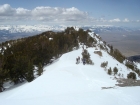 The group retracing our steps back across the ridge.