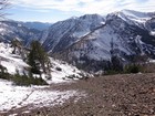 Scree skiing descent route from Mid Fall Peak.