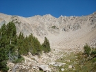 Looking up from the base of Lonesome Peak's south face.