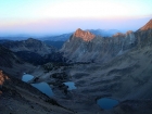 Merriam Peak and Serrate Ridge above Four Lakes Basin.