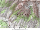 Map of our route, 7 miles round trip and 4400' elevation gain.