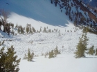 Sean on the avalanche debris.