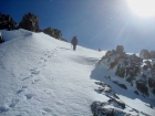 Climbing the shelf towards the upper basin.