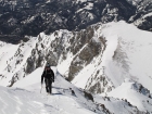 Dave nearing the summit or Lorenzo Peak. SeanD photo.