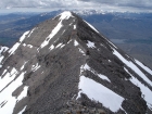 Pat crosses the ridge on the way back to the top of the Super Gully.