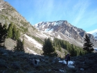 On the approach trail, with McIntyre in the background.