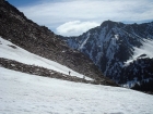 Pat and George climbing some of the lower snowfields.