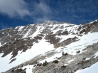 Looking up Jacqueline's east face while climbing McIntyre.