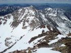 Pat and John nearing the summit of McIntyre, with Jacqueline Peak in the background.