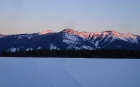 Here's the sun setting on Horton Peak. We're still a couple miles away from the warm car at this point.