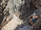 Nearing the top of the scree chute.