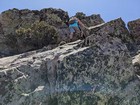 Scrambling up Brother Peak.