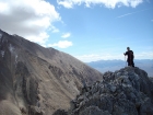 Brendon crossing one of the towers on the west ridge.