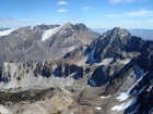 The view southeast towards Leatherman, Church, etc. Pass Lake is just visible on the right.