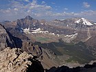 Paradise Lakes below Horseshoe Glacier and Hungabee Mountain.