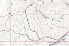 Map of the route,  just over 3.5 miles and 1100' elevation gain round trip.