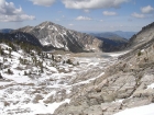 Looking back on lower Cobb Lake, confined by a terminal moraine below.