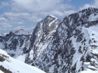 A view of the steep north face of Big Basin Peak, from just below Old Hyndman's summit block.