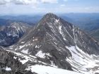 Pat took this great shot of us on top of Old Hyndman from his vantage point on the summit of Cobb Peak.