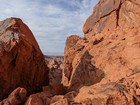 At the top of the gully, head up to the ledge on the right.