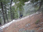 Descending the steep but open section back down to the river.