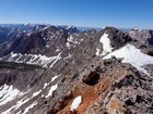 Trinity Peak summit view looking southeast, including the impressive north face of Hope Peak, and Borah in the distance.