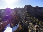 Heading up the west ridge of Patterson Peak, Mount Frank on the left.