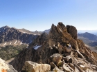 Downclimbing Patterson's northeast ridge.