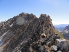 The complex southwest ridge of Mount Frank.