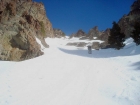 John climbing the neat east face gully.