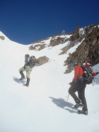 John and Sean nearing the top of the gully.